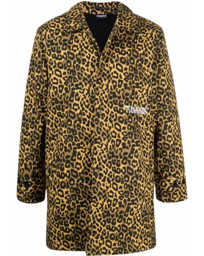 Abrigo con botones con estampado leopardo Pleasures amarillo