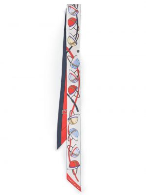 Fular de mătase cu imagine Longchamp roșu