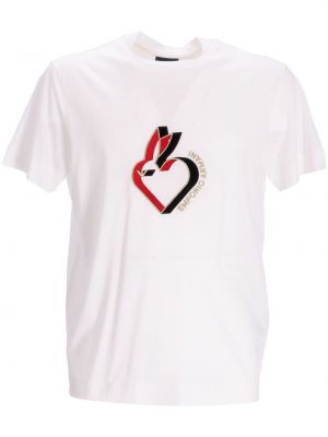 Тениска бродирана Emporio Armani бяло