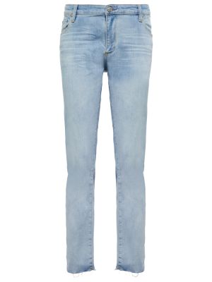 Зауженные джинсы скинни со средней посадкой Ag Jeans, синие