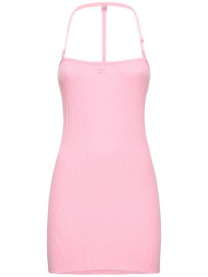 Mini vestido de punto Courrèges rosa