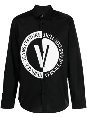 Camicia jeans con stampa Versace Jeans Couture nero