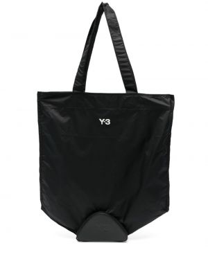 Shopper kabelka s potiskem Y-3 černá