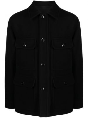Vlněná bunda s kapsami Lemaire černá