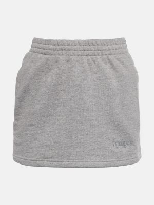 Mini falda de tela jersey Vetements gris