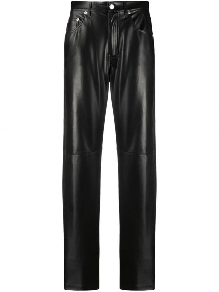 Pantalones de cuero Nanushka negro