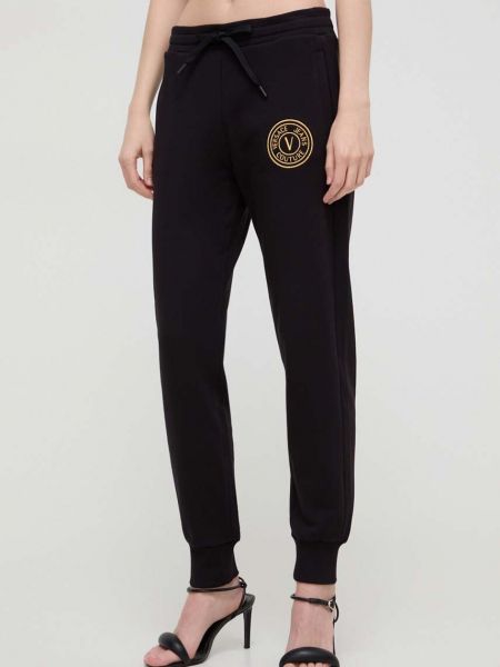 Bavlněné sportovní kalhoty Versace Jeans Couture černé
