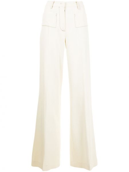 Pantalones de cintura alta Giambattista Valli blanco