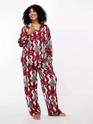 Разноцветный пижамный комплект с рождественским принтом Chelsea Peers Curve