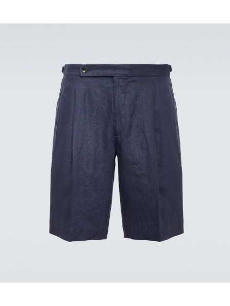 Pantalones cortos de lino Incotex azul