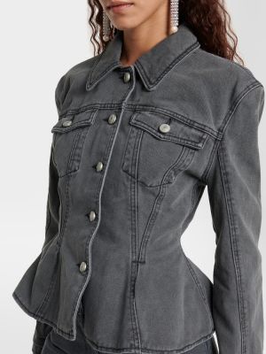 Giacca di jeans con peplo Magda Butrym grigio