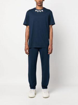 Pantalon de joggings en coton Msgm bleu