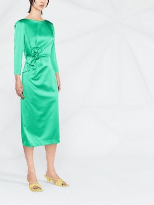 Midi šaty s mašlí P.a.r.o.s.h. zelené