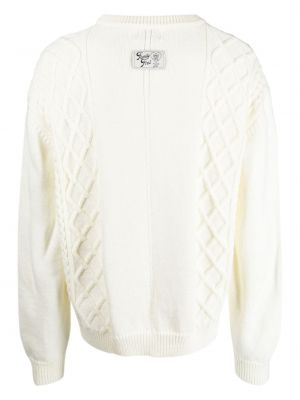 Sweter z okrągłym dekoltem chunky Family First biały