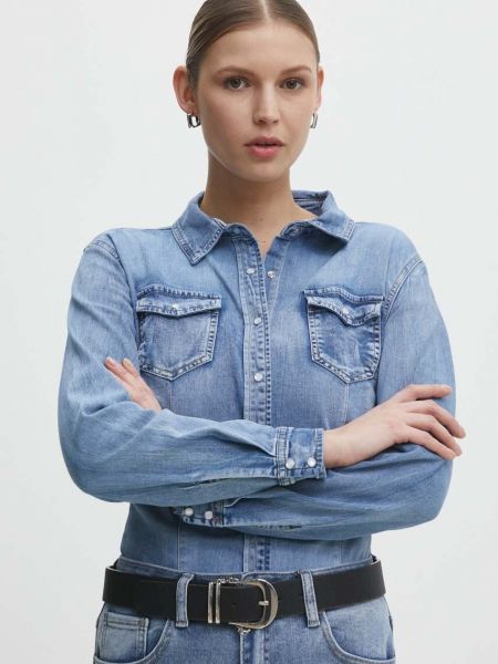 Koszula jeansowa Answear Lab niebieska