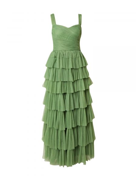 Večernja haljina s biserima s čipkom Lace & Beads zelena