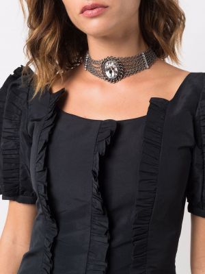 Collar de cristal Alessandra Rich plateado