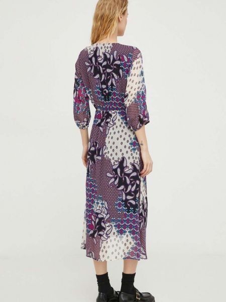 Hedvábné mini šaty Ba&sh fialové