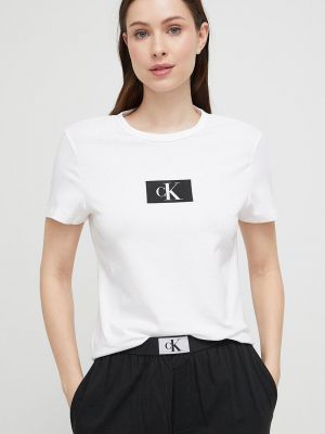 Пижама с къс ръкав Calvin Klein Underwear бяло
