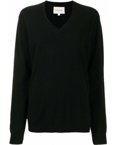 Jersey con escote v de tela jersey Loulou Studio negro