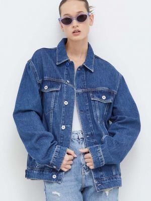 Kurtka jeansowa oversize Karl Lagerfeld Jeans niebieska