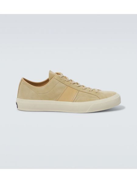 Semsket skinn sneakers Tom Ford beige