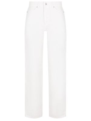 Белые хлопковые прямые джинсы Jil Sander