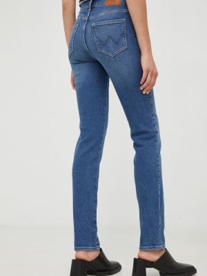 Slim fit skinny džíny s vysokým pasem Wrangler modré