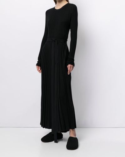 Vestido manga larga plisado Proenza Schouler negro