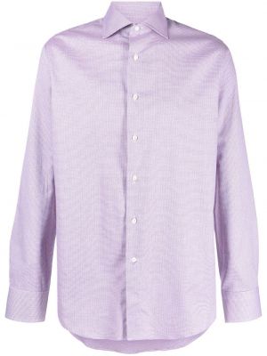"houndstooth" rašto marškiniai Canali violetinė