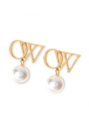 Boucles d'oreilles avec perles avec perles à boucle Off-white