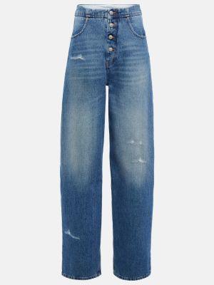 Voľné džínsy s rovným strihom s vysokým pásom Mm6 Maison Margiela modrá