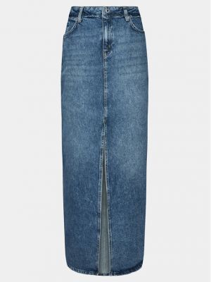 Priliehavá džínsová sukňa Karl Lagerfeld Jeans modrá