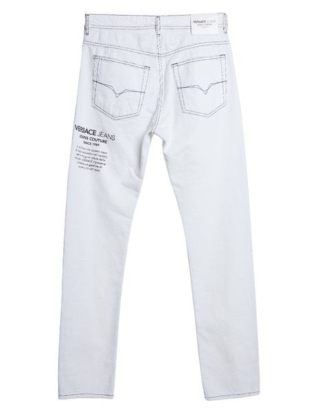 Jeansy skinny slim fit Versace Jeans białe