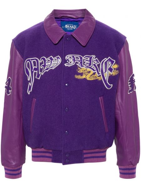 Jachetă lungă din fetru Awake Ny violet