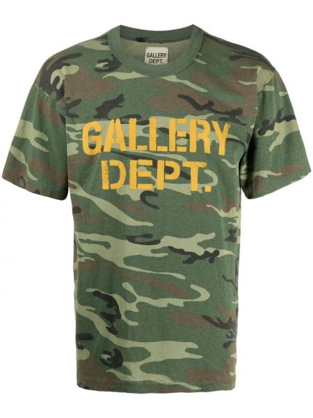 T-shirt z nadrukiem w militarne wzory z krótkim rękawem Gallery Dept. - zielony