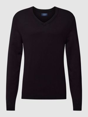 Dzianinowy sweter z wiskozy z dekoltem w serek Mcneal czarny