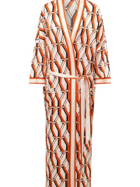 Шелковая куртка с поясом Yanina оранжевая