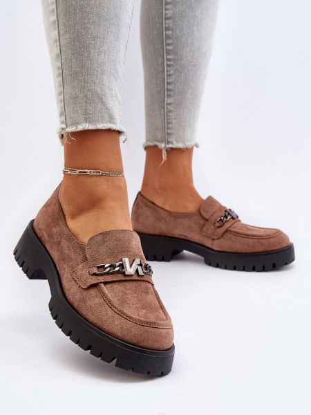 Pantofi loafer din piele de căprioară Kesi maro