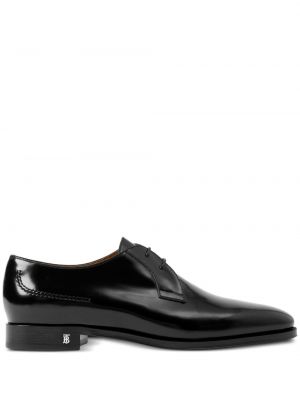 Кожени обувки в стил дерби от лакирана кожа Burberry черно
