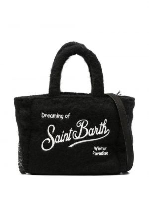 Fleece τσάντα shopper με κέντημα Mc2 Saint Barth μαύρο