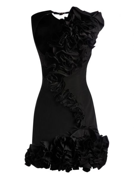 Sukienka mini z falbankami Bally czarna