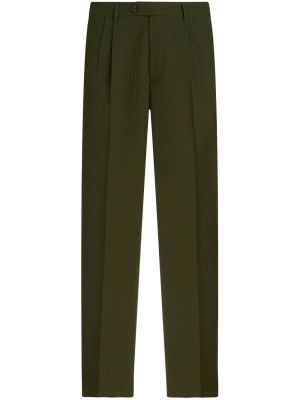Plisované vlněné kalhoty Etro zelené