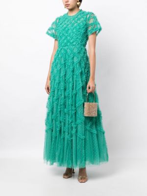 Sukienka mini tiulowa Needle & Thread zielona