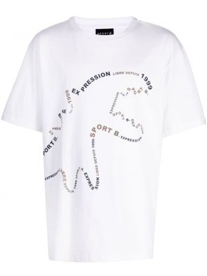 T-shirt di cotone con stampa Sport B. By Agnès B. bianco