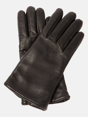 Mănuși din piele Saint Laurent negru