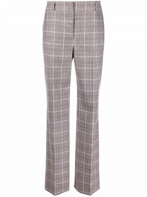 Ravne hlače s karirastim vzorcem Alberta Ferretti siva