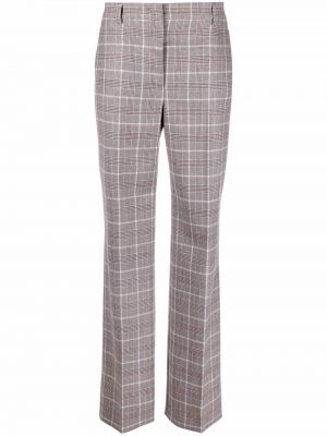 Pantalon droit à carreaux Alberta Ferretti gris