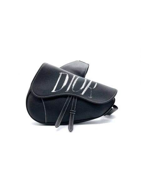 Torba na ramię skórzana Dior Vintage czarna