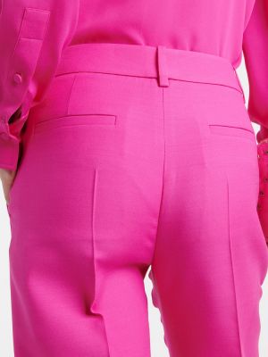 Brīva piegriezuma vilnas taisnas bikses Valentino rozā